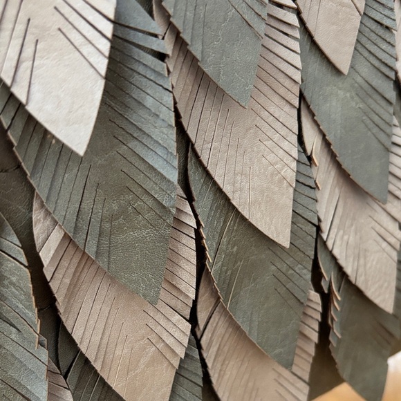 Feathered Tan and green Women's Bag - Picture 3 of 10